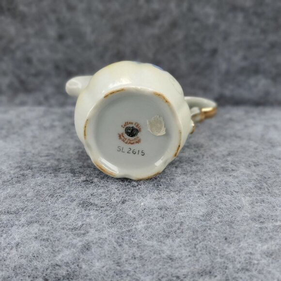 Vintage Lefton China Floral Creamer Pitcher With Gold Trim & Fruit Design - Picture 4 of 8